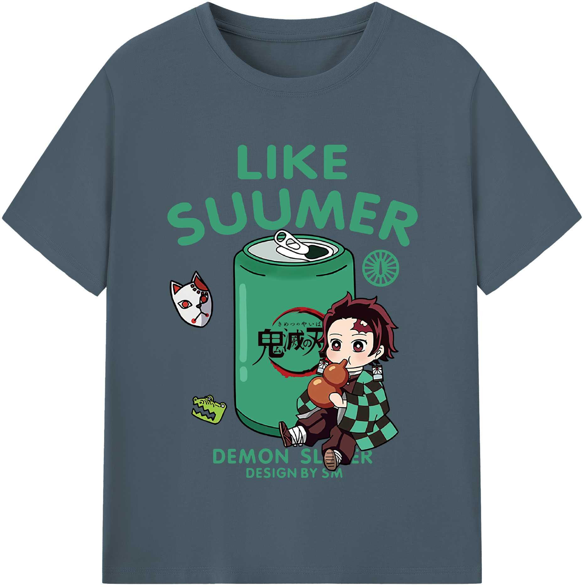 （画像用） 鬼滅の刃 竈門 炭治郎／かまど たんじろう Kamado Tanjirou 綿100％半袖Tシャツ（フロントプリント）